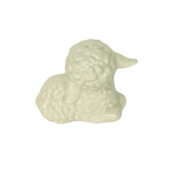 VTG 50s Porcelain Farmhouse Animals Lamb Figurines Big Blue Eyes Nursery Easter - Picture 6 of 12